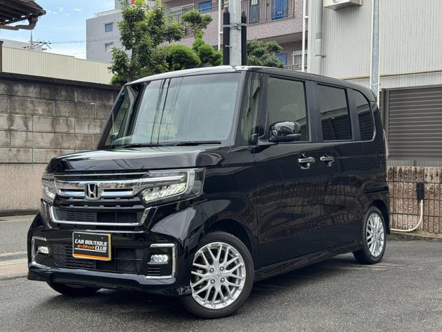 Ｎ－ＢＯＸカスタム Ｌターボ　ワンオーナ　禁煙　ターボ　Ｈｏｎｄａ　Ｓｅｎｓｉｎｇ　カロッツェリア楽ナビ　フルＴＶ　バックカメラ　両側電動スライドドア　前後ドラレコ　追従式クルコン　ハーフレザー　シートヒーター　プッシュスタート（2枚目）