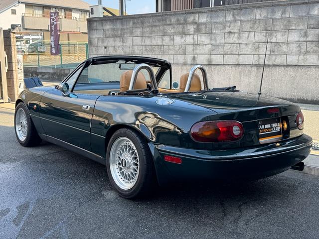 ユーノスロードスター Vスペシャル タンレザーシート 専用スカッフプレート 専用フロアマット プッシュスタート オートエグゼマフラー BBSアルミ NPG車高調 KENWOODツイーター CD/MDレシーバー ETC 記録簿13枚(5枚目)