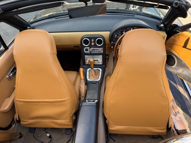 ユーノスロードスター Vスペシャル タンレザーシート 専用スカッフプレート 専用フロアマット プッシュスタート オートエグゼマフラー BBSアルミ NPG車高調 KENWOODツイーター CD/MDレシーバー ETC 記録簿13枚(40枚目)