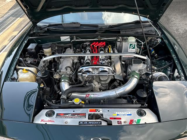 ユーノスロードスター Vスペシャル タンレザーシート 専用スカッフプレート 専用フロアマット プッシュスタート オートエグゼマフラー BBSアルミ NPG車高調 KENWOODツイーター CD/MDレシーバー ETC 記録簿13枚(74枚目)