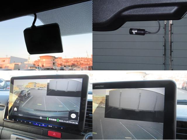 ハイエースバン スーパーＧＬダークプライムＩＩ　アルパインナビ　Ｂｌｕｅｔｏｏｔｈ　ＣＤ・ＤＶＤ再生　フルセグＴＶ　バックカメラ　前後ドラレコ　社外アルミホイール　純正アルミホイール付きスタッドレスタイヤ　ベッドキット　ＡＣ１００Ｖ電源付き（20枚目）