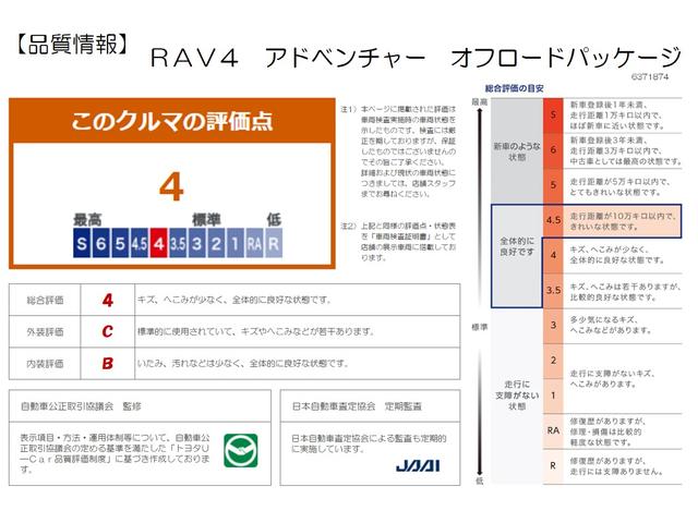 ＲＡＶ４ アドベンチャー　オフロードパッケージ　踏み間違い加速抑制　タイヤ新　ドラレコ　ディーラー保証１年走行距離無制限　トヨタ認定中古車　ディスプレイオーディオ　ナビ　フルセグ　バックカメラ　ＥＴＣ　ＬＥＤヘッドランプ　シートヒーター　純正アルミ（16枚目）