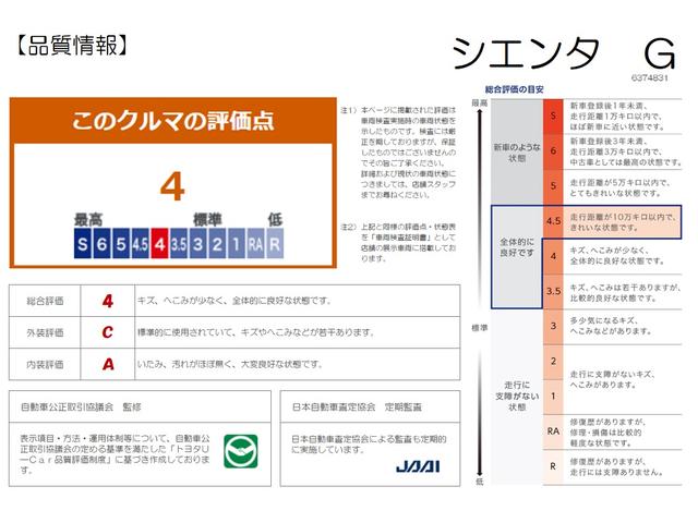シエンタ Ｇ　両側パワースライド　保証１年付き　サポカ　トヨタディーラー保証１年走行距離無制限　トヨタ認定中古車　ナビ　フルセグ　バックカメラ　ＣＤ再生　ＥＴＣ　スマートキー　ウォークスルー　ワンオーナー（14枚目）