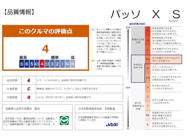 パッソ Ｘ　Ｓ　踏み間違い加速抑制　タイヤ４本販売時交換　ディーラー保証１年走行距離無制限　トヨタ認定中古車　ナビ　フルセグ　ＣＤ再生　スマートキー　ワンオーナー（15枚目）