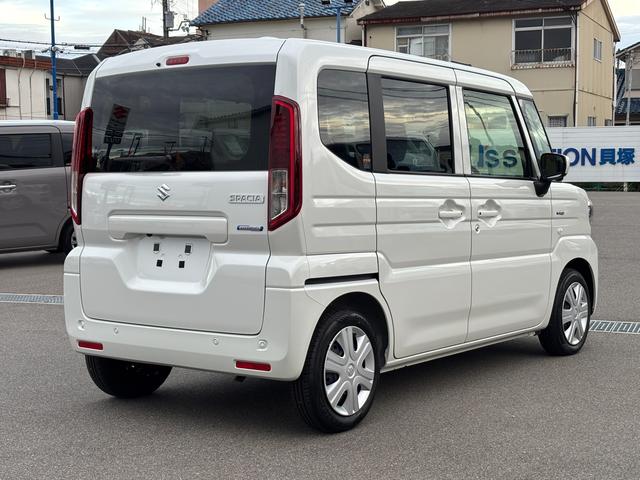 スペーシア ＨＹＢＲＩＤ　Ｘ　全方位カメラナビ／メーカー保証　電動スライドドア／助手席アンダーボックス／電動格納ミラー／プッシュスタート／シートヒーター／前後誤発進抑制システム／リヤパーキングセンサー／アイドリングストップ／横滑り防止機能／フロアマット（5枚目）