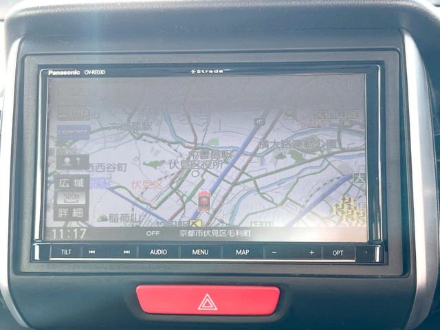 Ｎ－ＢＯＸカスタム Ｇ　ターボＳＳブラックスタイルパッケージ　ＳＤナビ　バックカメラ　衝突被害軽減システム　禁煙車　ハーフレザーシート　前席シートエアコン　ドラレコ　スマートキー　ＨＩＤヘッド　ビルトインＥＴＣ　クルコン　純正１５インチアルミ　オートライト（3枚目）