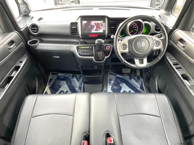 N-BOX G ターボSSパッケージ ターボ 両側電動ドア 純正SDナビ バックカメラ 禁煙車 スマートキー HIDヘッド ETC クルコン 純正14インチアルミ オートライト オートエアコン Bluetooth CD DVD再生(2枚目)