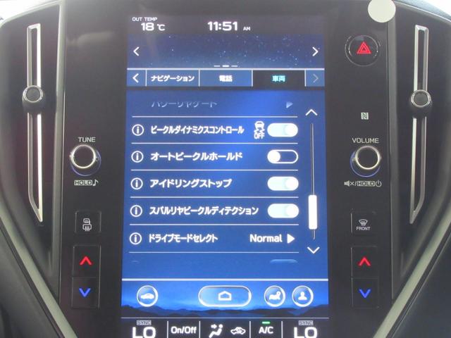 車輌の設定状況を表しています。インフォメーションディスプレイにて任意に設定を変えることができます。