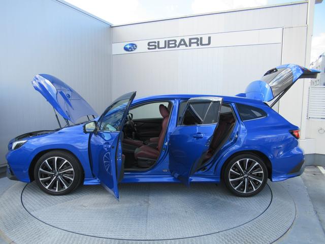 レヴォーグ STIスポーツ EX アイサイトX搭載車 スマートリヤビューミラー ZF製電子制御ダンパー ドライブモードセレクト STIロゴ入り大型マフラーカッター レッドステッチ入りボルドー色本革スポーツシート(64枚目)