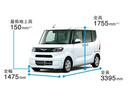 ボディサイズ。画像は、シフォン(2WD)のイメージです。実際の仕様とは異なる場合があります。