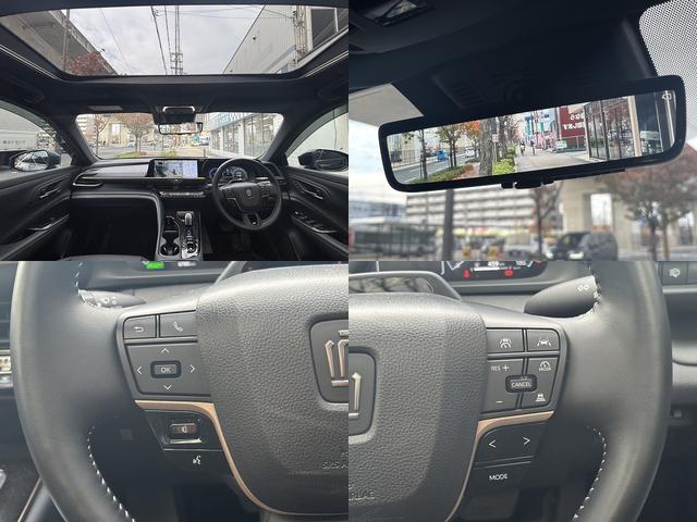 クラウンスポーツ Z ユーザー買取 モデリスタフルエアロ デジタルインナーミラー トヨタチームメイト ワイヤレス充電 パノラミックビューモニター BSM HUD パノラマルーフ スペアスマートキー(12枚目)