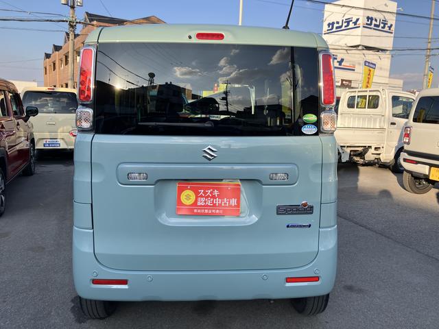 スペーシア ＨＹＢＲＩＤ　Ｘ　全方位カメラ付きナビゲーション・ＥＴＣ　衝突被害軽減ブレーキ・後退時ブレーキサポート・パワースライドドア・フルオートエアコン・ＵＳＢ給電・シートヒーター・キーレスプッシュスタート・ステアリングオーディオスイッチ（3枚目）