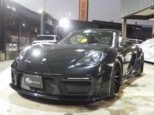 ７１８ケイマン ７１８ケイマン　ＥＵＲ－ＧＴワイドボディ　２１ｉｎアルミ　社外バルブ付マフラー　社外リアウィング　社外ダウンサス　キセノンヘッドライト　オートライト　電格ミラー　ブラックレザーシート　ＰＣＭ（13枚目）