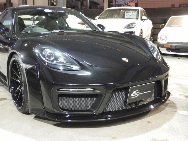 ７１８ケイマン ７１８ケイマン　ＥＵＲ－ＧＴワイドボディ　２１ｉｎアルミ　社外バルブ付マフラー　社外リアウィング　社外ダウンサス　キセノンヘッドライト　オートライト　電格ミラー　ブラックレザーシート　ＰＣＭ（14枚目）