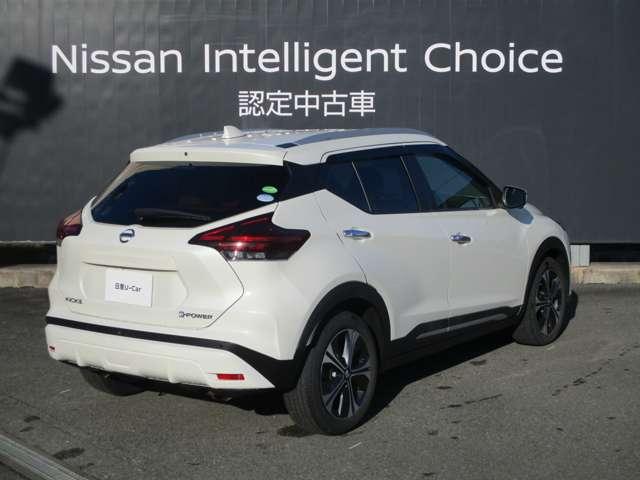 キックス １．２　Ｘ　（ｅ－ＰＯＷＥＲ）　アラウンドビューモニター・ドライブレコー　ナビ＆ＴＶ　追従クルコン　スマートキー　ＬＥＤヘッド　レーンアシスト　パワーステアリング　ドライブレコーダー　ＥＴＣ　メモリーナビ　サイドエアバッグ　アルミ　ＡＡＣ　キーレス　パワーウィンドウ　ＡＢＳ（2枚目）