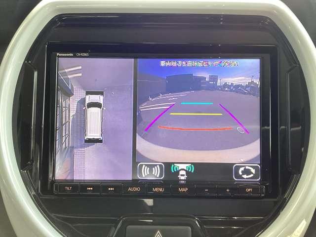 全方位モニター　４つのカメラで前後左右、俯瞰映像を表示、ドライバーからは見えない領域の危険認知をサポートするシステム搭載！
