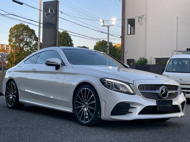 Cクラス C180クーペ スポーツ レザーエクスクルーシブパッケージ ダイヤモンドホワイト 本革クランベリーレッド/ブラック 認定中古車メーカー保証2年付 車検受渡し(2枚目)