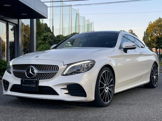 Cクラス C180クーペ スポーツ レザーエクスクルーシブパッケージ ダイヤモンドホワイト 本革クランベリーレッド/ブラック 認定中古車メーカー保証2年付 車検受渡し(4枚目)