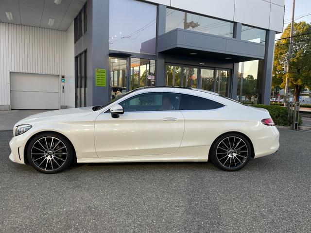 Cクラス C180クーペ スポーツ レザーエクスクルーシブパッケージ ダイヤモンドホワイト 本革クランベリーレッド/ブラック 認定中古車メーカー保証2年付 車検受渡し(5枚目)