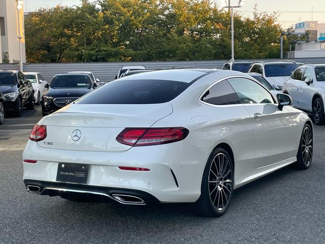 Cクラス C180クーペ スポーツ レザーエクスクルーシブパッケージ ダイヤモンドホワイト 本革クランベリーレッド/ブラック 認定中古車メーカー保証2年付 車検受渡し(8枚目)