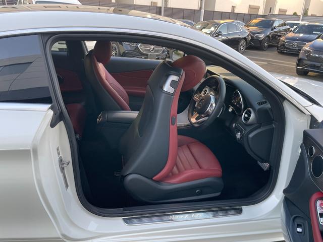 Cクラス C180クーペ スポーツ レザーエクスクルーシブパッケージ ダイヤモンドホワイト 本革クランベリーレッド/ブラック 認定中古車メーカー保証2年付 車検受渡し(15枚目)