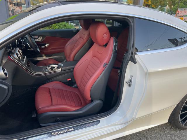 Cクラス C180クーペ スポーツ レザーエクスクルーシブパッケージ ダイヤモンドホワイト 本革クランベリーレッド/ブラック 認定中古車メーカー保証2年付 車検受渡し(17枚目)