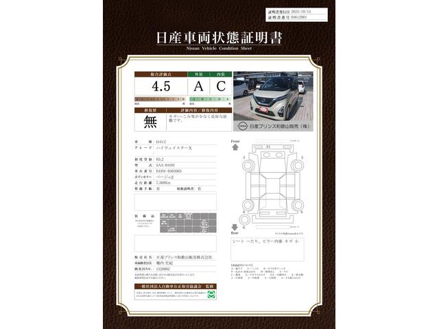 車両状態評価書