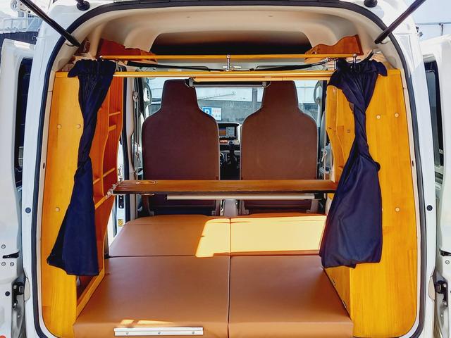 NV100クリッパーバン DX キャンピングカー 浜口モータースオリジナル 軽キャン バンコン サブバッテリー 1500Wインバーター サイドオーニング ルーフキャリア 走行充電 ACコンセント(2枚目)