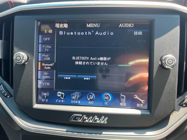 ギブリ ベースグレード　純正ナビ　フルセグＴＶ　バックカメラ　Ｂｌｕｅｔｏｏｔｈ　黒革シート　ＥＴＣ　純正２０インチアルミ　オートトランク　スマートキー　クルーズコントロール　パドルシフト　パワーシート　シートヒータ　ＨＩＤ（46枚目）