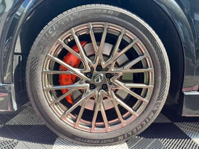 RX RX500h Fスポーツパフォーマンス TRDフルエアロ EXARTマフラー 鍛造21インチ ムーンルーフ オレンジキャリパー 純正14インチナビ フルセグTV 全周囲カメラ 赤革シート デジタルインナーミラー モデリスタゲートスポイラー(79枚目)