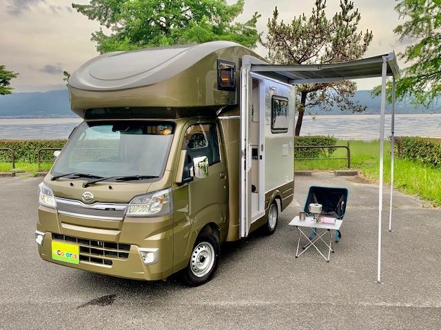 ダイハツ ハイゼットトラック スタンダードｓａｉｉｉｔ キャンピング ｊｐｓｔａｒ ｈ１ ソファーベッド テーブル バンクベッド 専用レザーシート 354 8万円 令和3年 21年 滋賀県 中古車 価格 Com