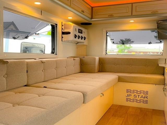 エクストラ キャンピング JPSTAR-H1プラス 4WD ソファーベッド テーブル バンクベッド 専用レザーシート 3000Wインバーター 100V外部電源 電動サイドオーニング 150Wソーラーパネル(63枚目)