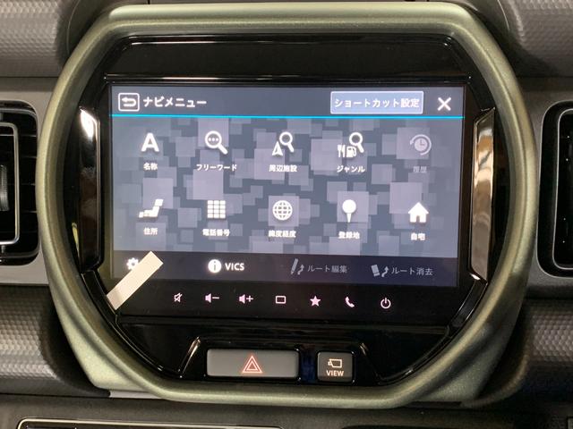ハスラー タフワイルド　メーカー９インチナビ　全方位モニター　ルーフレール　フルセグテレビ　ステアリングスイッチ　前席シートヒーター　フロントブラックエンブレム　革巻きステアリング　クルーズコントロール　オートライト（7枚目）