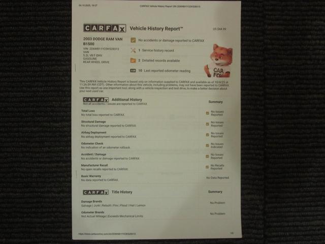 ダッジ・バン ミディアム　２００３年ファイナルモデル新車並行　リアディスク　１６インチホイール　ローダウン　３ＲＤシート付　ＥＣＭ対策品　整備記録付き　３３ＮＯまたは１１ＮＯ登録（74枚目）