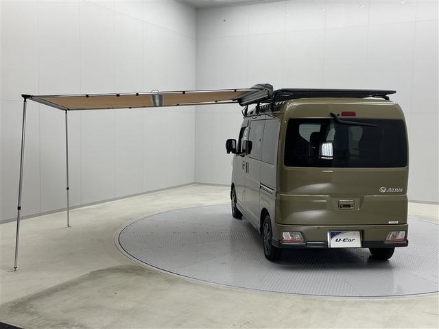アトレー X デモカー 試乗車 軽キャンパー 大人のちょいCam 豊 メモリーナビ バックカメラ 衝突被害軽減システム デジタルインナーミラー ETC LEDヘッドランプ ARB製ラック&タープ コーナーセンサー(15枚目)