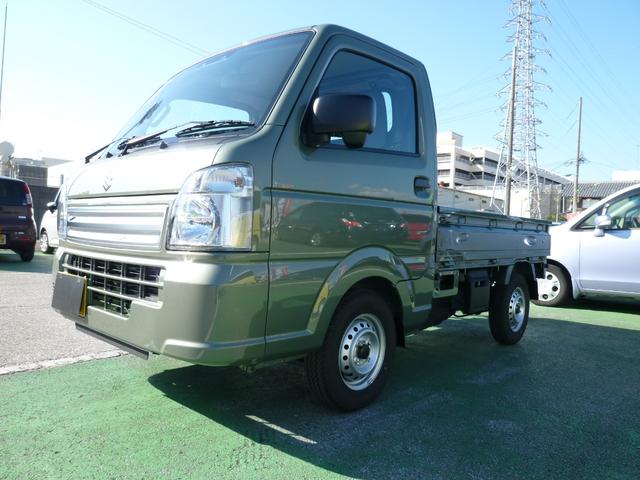キャリイトラック KCエアコン・パワステ 届出済み未使用車 スズキセーフティサポート 衝突被害軽減ブレーキ パワーウインドウ パワードアロック リモコンキー 新車保証書付き マット・バイザー付き 新色アイビーグリーンメタリック(11枚目)