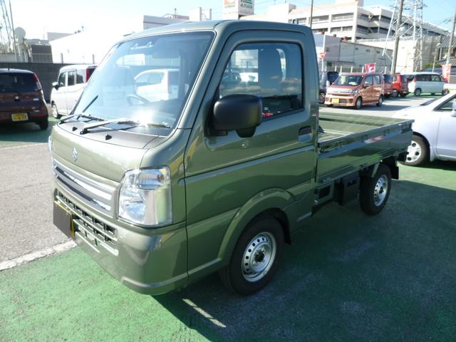 キャリイトラック KCエアコン・パワステ 届出済み未使用車 スズキセーフティサポート 衝突被害軽減ブレーキ パワーウインドウ パワードアロック リモコンキー 新車保証書付き マット・バイザー付き 新色アイビーグリーンメタリック(14枚目)