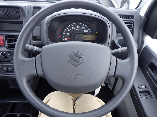 キャリイトラック ＫＣエアコン・パワステ　４ＷＤ　４ＡＴ　ＤＣＢＳ　キーレス　パワーウンドウ　３方開荷台　ＡＭ　ＦＭラジオ　アイドリングストップ　エアコン　パワステ　アングル　間欠ワイパー　両席エアバッグ　ＡＢＳ（9枚目）