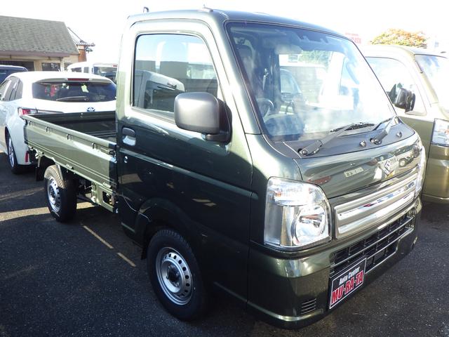 キャリイトラック ＫＣエアコン・パワステ　４ＷＤ　４ＡＴ　ＤＣＢＳ　キーレス　パワーウンドウ　３方開荷台　ＡＭ　ＦＭラジオ　アイドリングストップ　エアコン　パワステ　アングル　間欠ワイパー　両席エアバッグ　ＡＢＳ（2枚目）