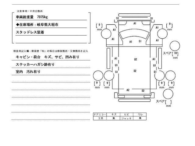 ３．６ｔ積・６ＭＴ・コボレーン・中間ピン付　極東製ダンプＤＤ０４－３５・左電格ミラー・フォグランプ・ＥＴＣ・ライトレベライザー・フロアマット・荷台内寸３４０１ｘ２０５８ｘ３４１(52枚目)