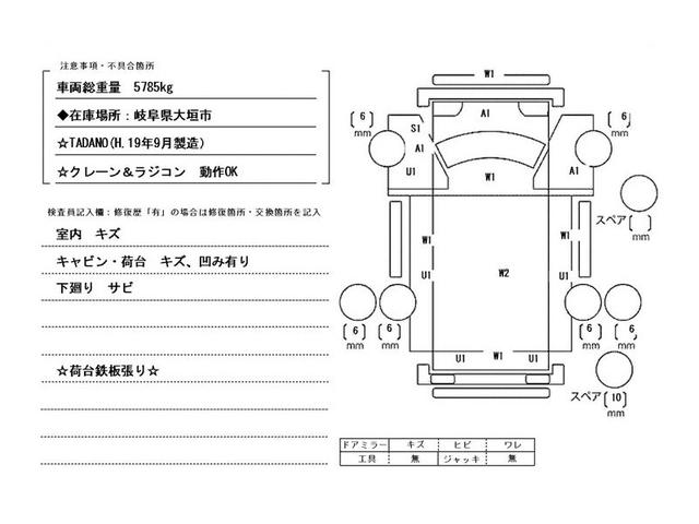 エルフトラック ２ｔ積・４段クレーン・平ボディ・ラジコン・６ＭＴ　２ｔ積・４段クレーン・ＴＭ－ＺＲ２９４・平ボディ・ラジコン・６ＭＴ・坂道発進補助装置・フックイン・２．９３ｔ吊り・荷台鉄板張り・ＥＴＣ・荷台内寸　Ｌ３６８８　Ｗ１７７９　Ｈ３８６（60枚目）