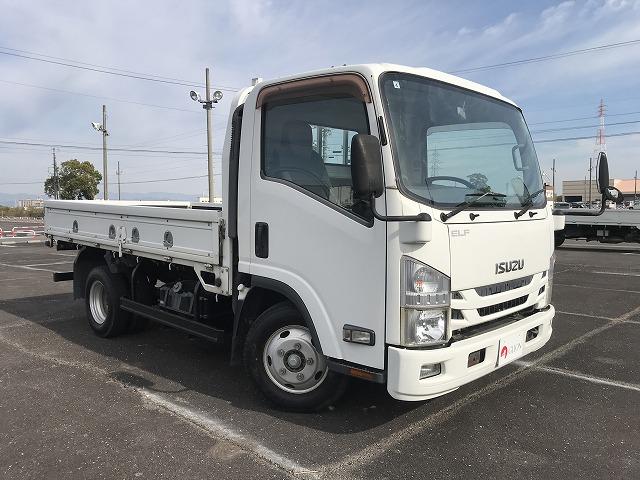 エルフトラック ３ｔ積・セミロング・ワイド・ＡＴ車・平ボディ　・３ｔ積・セミロング・ワイド・ＡＴ車・平ボディ・アイドリングストップ・ＡＳＲ・左電格ミラー・フォグランプ・ＥＴＣ・キーレス・ロープフック＆ロープ穴４対・荷台内寸　Ｌ３５１２　Ｗ１９１９　Ｈ３７６（3枚目）