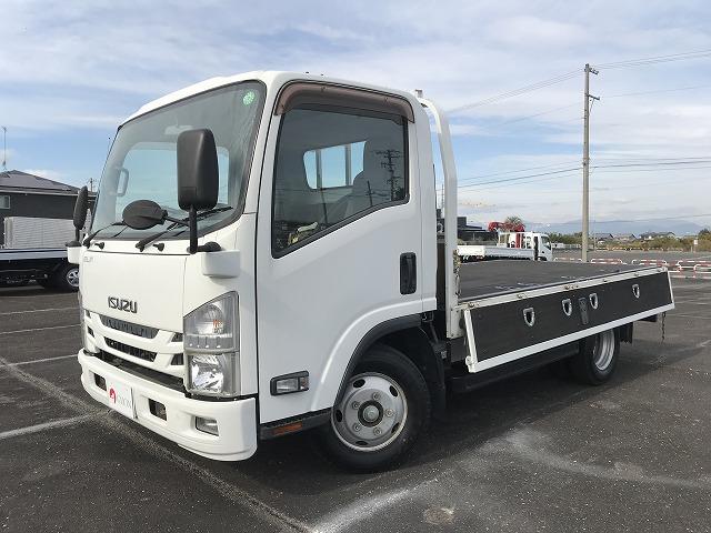 エルフトラック ３ｔ積・セミロング・ワイド・ＡＴ車・平ボディ　・３ｔ積・セミロング・ワイド・ＡＴ車・平ボディ・アイドリングストップ・ＡＳＲ・左電格ミラー・フォグランプ・ＥＴＣ・キーレス・ロープフック＆ロープ穴４対・荷台内寸　Ｌ３５１２　Ｗ１９１９　Ｈ３７６（10枚目）