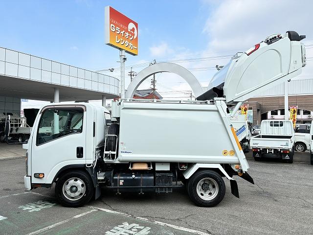 エルフトラック 新明和Ｇ－ＰＸプレス式パッカー・塵芥車・６立米　新明和Ｇ－ＰＸ（ＧＴ０６４）・６立米・プレス式・連続スイッチ・汚水タンク・Ｂモニター・坂道発進補助装置・左電格ミラー・キーレス（11枚目）