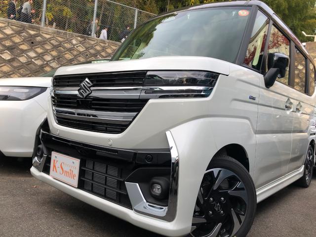 スペーシアカスタム ハイブリッドＸＳ　両側電動スライドドア　クリアランスソナー　オートクルーズコントロール　レーンアシスト　衝突被害軽減システム　オートライト　ＬＥＤヘッドランプ　スマートキー　アイドリングストップ　電動格納ミラー（5枚目）