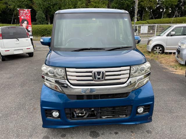 N-BOXカスタム G・Lパッケージ 禁煙車 スマートキー(スペアキー付き) 助手席側後部オートスライドドア 格納式リモコンウィンカーミラー 辞すチャージャーヘッドライト フォグランプ 純正アルミホイール(165/55R14)ETC(6枚目)