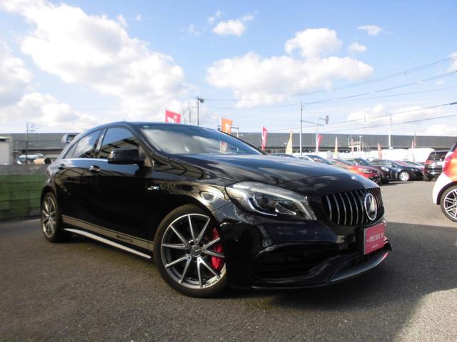 Ａクラス Ａ４５　４マチック　アドバンスドＰＫＧ　レーダーセーフティ　パノラマＳＲ　ＡＣＣ　パナメリカーナグリル　リアスポイラー　レースチップＸＬＲ　黒革パワーシート　シートヒーター　ナビＴＶ　ＥＴＣ　Ｂカメラ　ドラレコ　ＧＰＳ（3枚目）