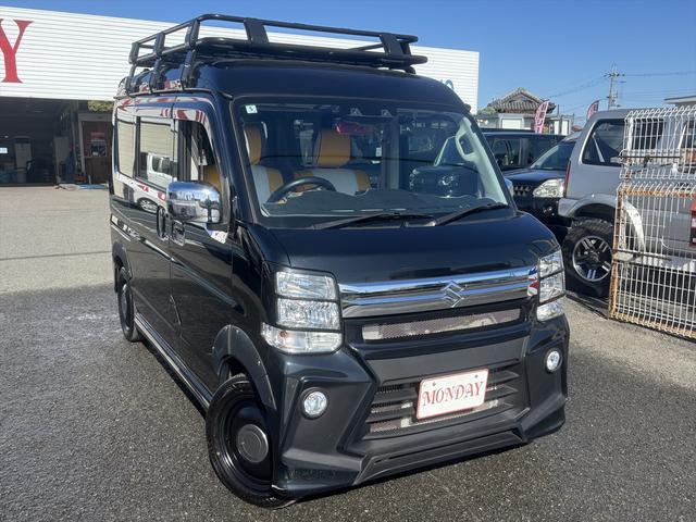 エブリイワゴン ＰＺターボスペシャル　９インチナビ　アルパイン後席モニター　フルセグ　ＣＤ＆ＤＶＤ　社外アルミ　バックカメラ　ＥＴＣ　前後ドライブレコーダー　ベッドキット　両側電動スライド　プッシュスタート　ルーフキャリア（4枚目）