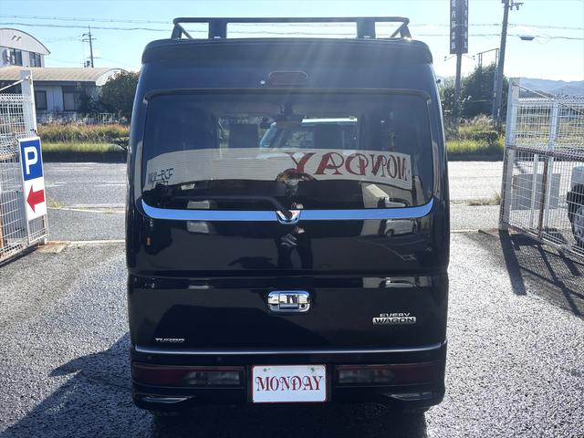 エブリイワゴン ＰＺターボスペシャル　９インチナビ　アルパイン後席モニター　フルセグ　ＣＤ＆ＤＶＤ　社外アルミ　バックカメラ　ＥＴＣ　前後ドライブレコーダー　ベッドキット　両側電動スライド　プッシュスタート　ルーフキャリア（6枚目）