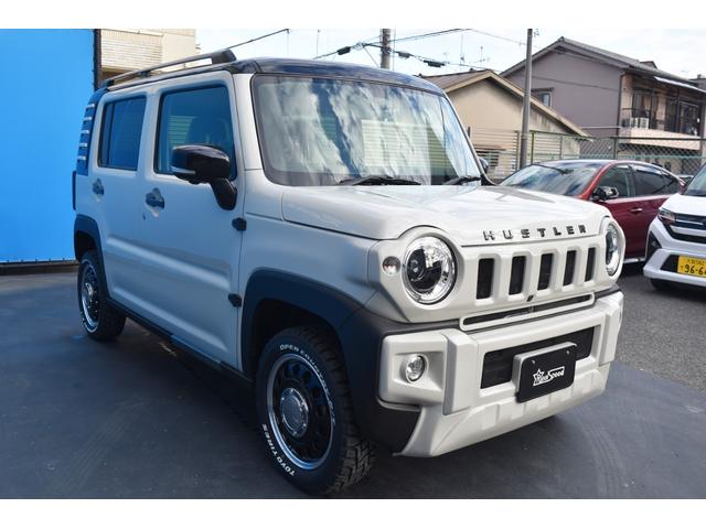 ハスラー タフワイルドターボ 全方位カメラ付9インチナビ オリジナルエアロ リアバンパーブラックペイント ガラスリッド 1インチリフトアップ CISCOtype2ホイール オープンカントリーR/Tホワイトレター マフラーカッター(7枚目)